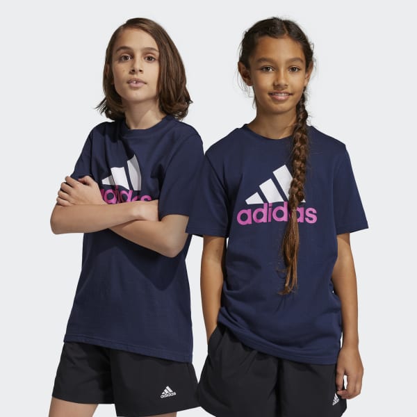 Blue Essentials Two-Color Big Logo Cotton Tee
