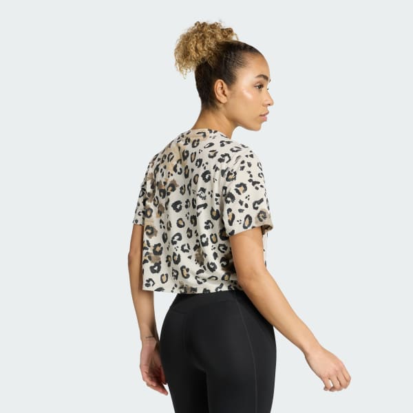 ベージュ ワークアウト エッセンシャルズ 半袖Tシャツ プリント