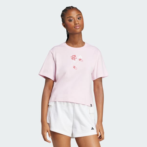 ピンク ミニグラフィックTシャツ