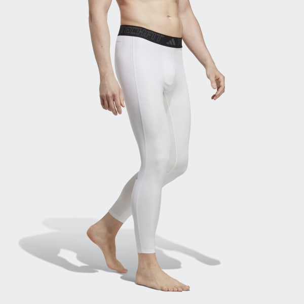 adidas Men's White Techfit Long Leggings - Hibbett