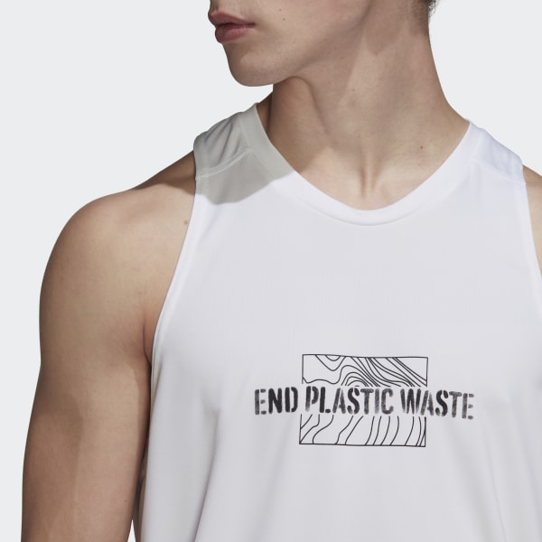 Branco Camisola de Alças AEROREADY End Plastic Waste Own The Run LOQ96