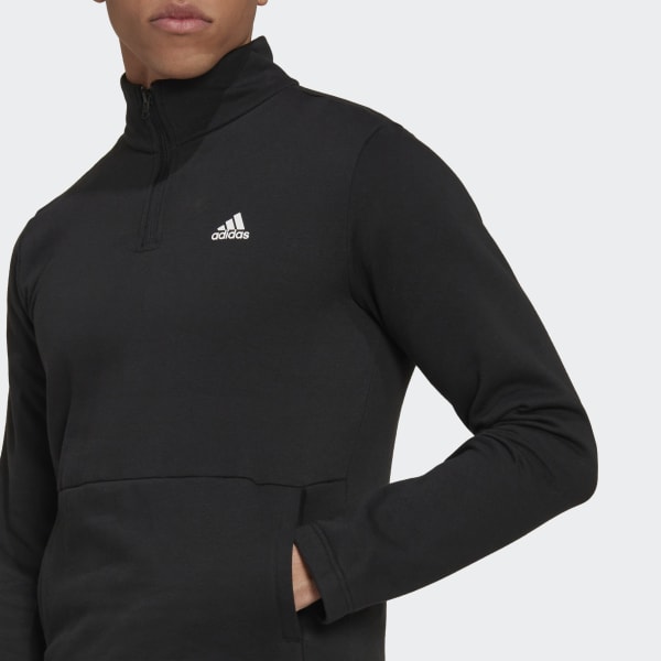 Schwarz 1/4 Zip Fleece Trainingsanzug SS510