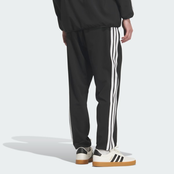Black 3-스트라이프 루즈 핏 라이트 우븐 트랙 팬츠