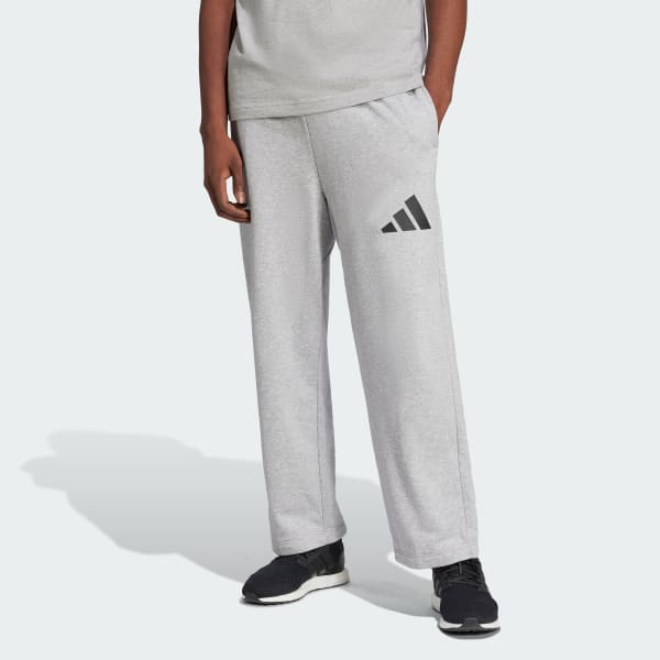 Grau Essentials Wide Leg 3 Bar Logo Hose