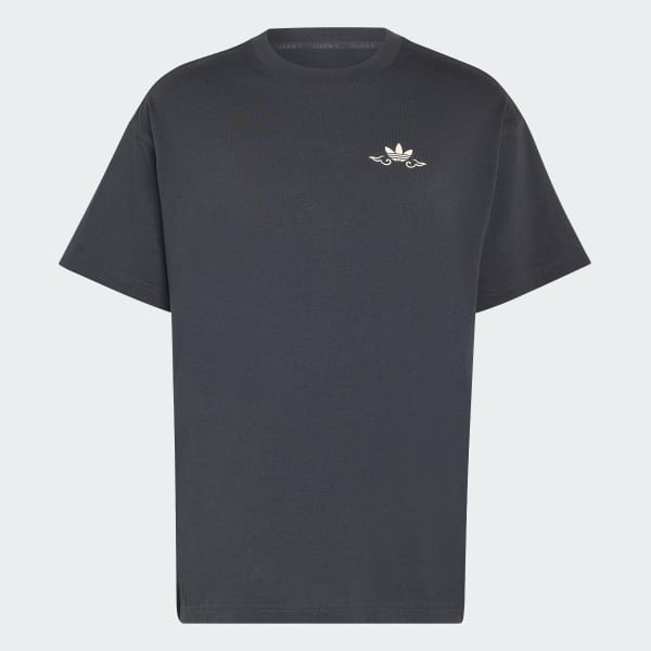 สีเทา เสื้อยืดพิมพ์ลาย Japanese Forg