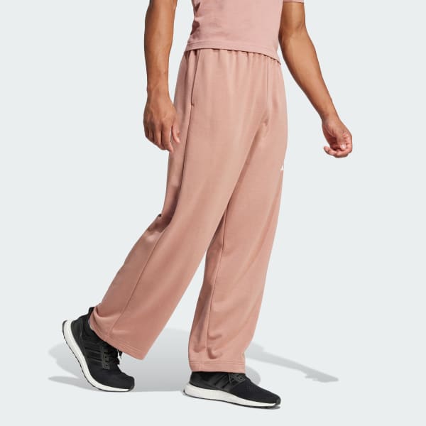 Ροζ Essentials Wide Leg 3 Bar Logo Pants