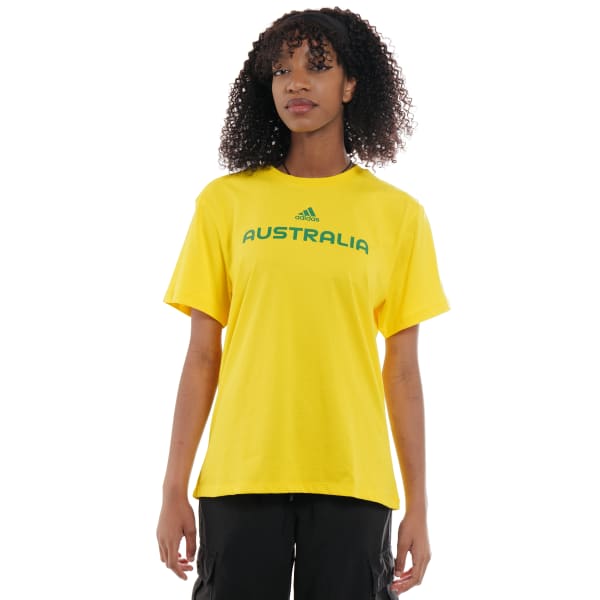 Adidas Originals Womens Yellow Adidas T Shirt Adidas Women's World - Main Image