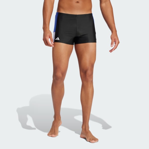 Schwarz Colorblock Swim Boxer-Badehose