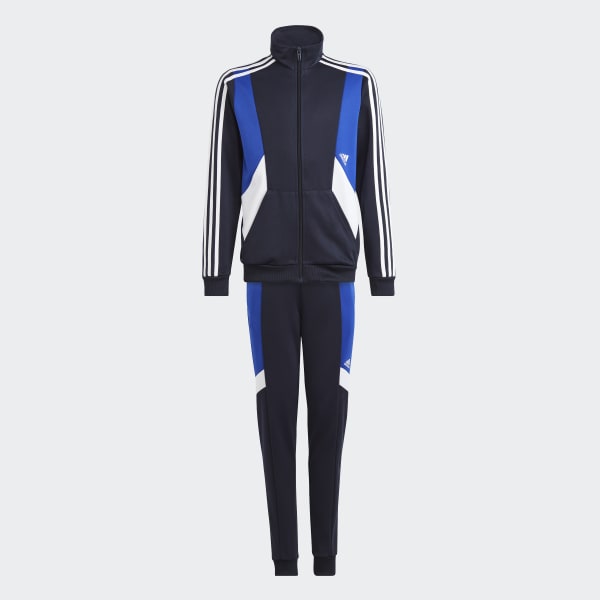 Blue Colorblock 3-Stripes Track Suit