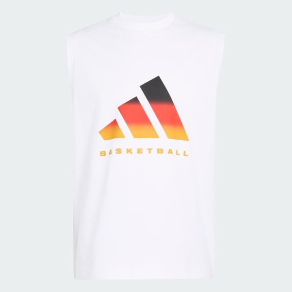 White DBB BASKETBALL GRAPHICS SLEEVELESS TEE 2