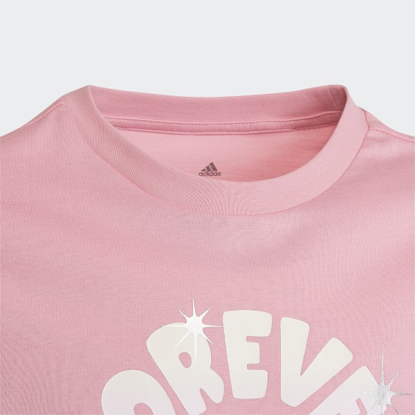 Rosa Camiseta Estampada Glam