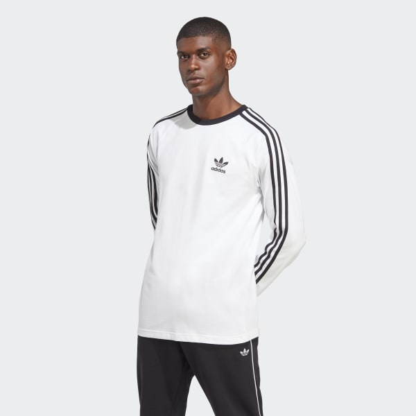 Adicolor 3-Stripes Long-Sleeve Top - White adidas UK