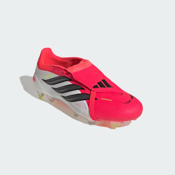 Rojo Tacos de Fútbol PREDATOR PRO con Lengüeta Plegable para Terreno Firme