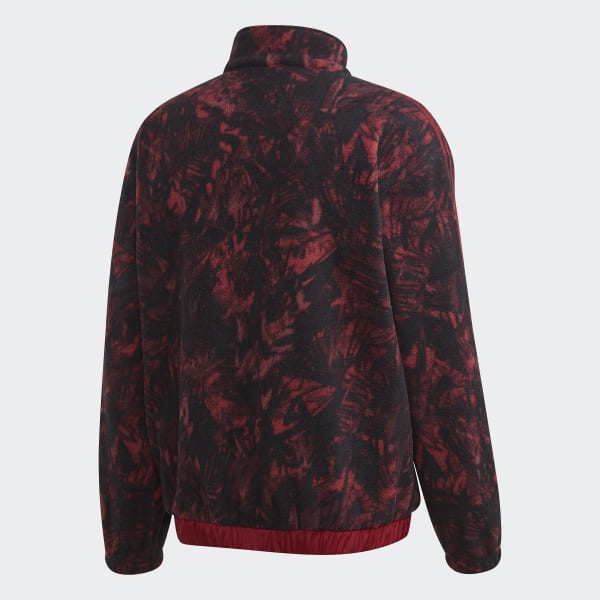 Burgundy Allover Print Track Jacket
