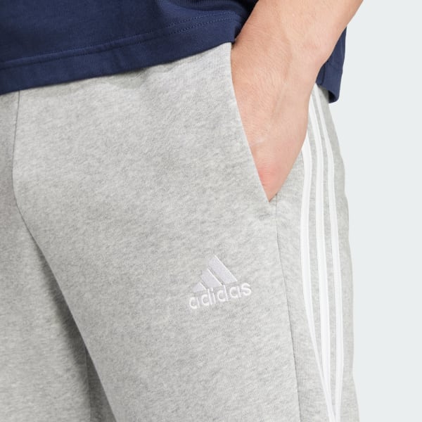 adidas Essentials 3-Stripes Open Hem Fleece Pants - Grey | Men's Lifestyle  | adidas US