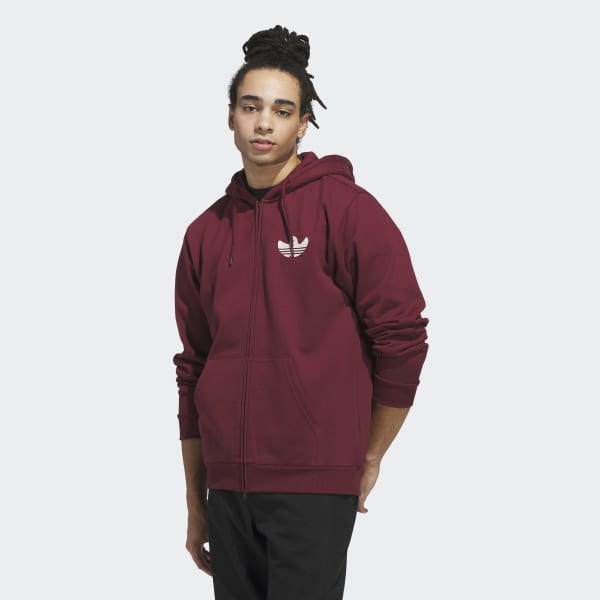 adidas Shmangry Zip Up Graphic Hoodie - Burgundy | Free Shipping