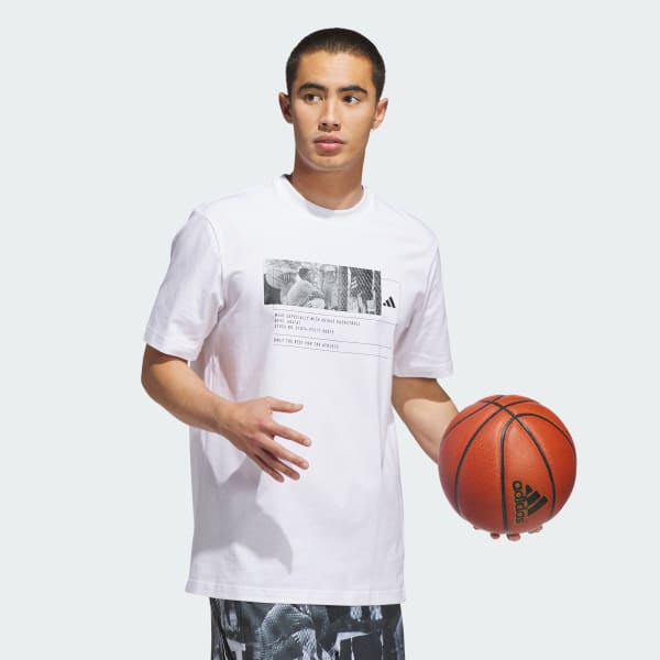 Wit adidas Basketball Graphic T-shirt
