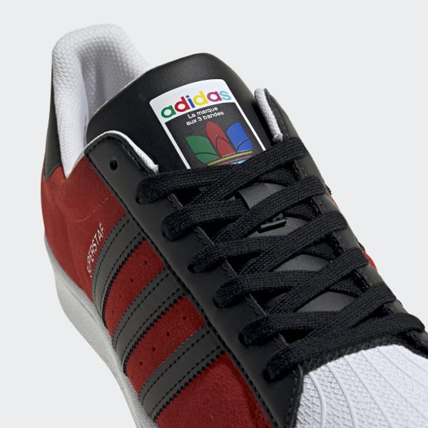 adidas superstar shoes black red yellow green