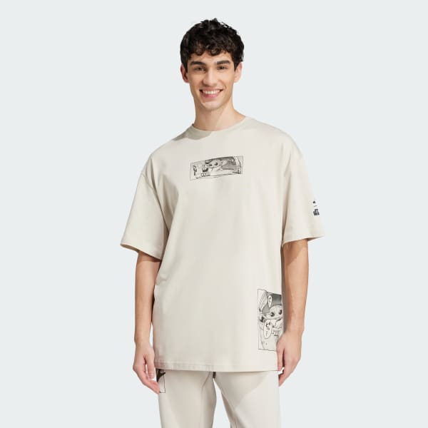 Beige ADIDAS STAR WARS THE MANDALORIAN LOOSE FIT T-SHIRT