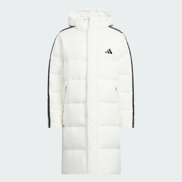 White 3-STRIPES REGULAR FIT LONG 다운 코트