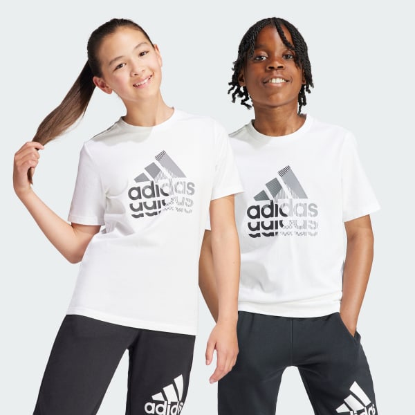 Adidas white t shirt for girls clearance