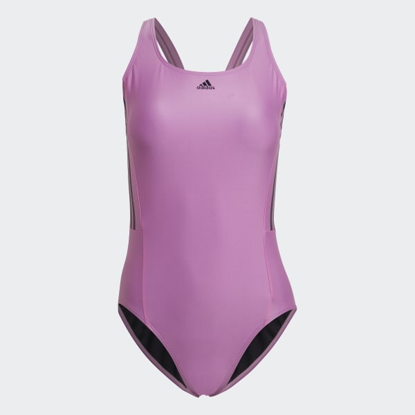 Purple Mid 3-Stripes Swimsuit SE349