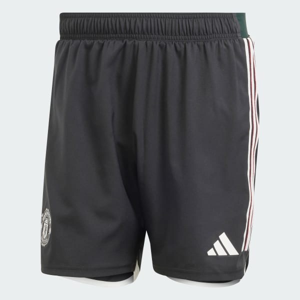 Schwarz Manchester United 23/24 Auswärtsshorts Authentic
