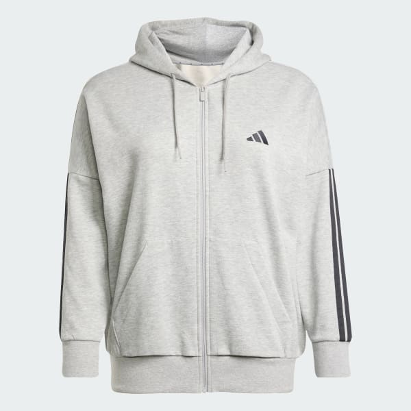 Sudadera de felpa con capucha, cremallera y bandas Essentials