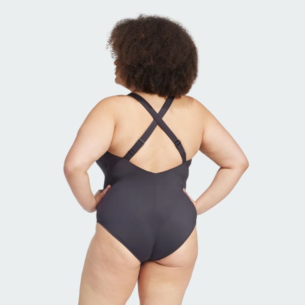 Μαύρο Iconisea Padded Premium X-Back Swimsuit (Plus Size)