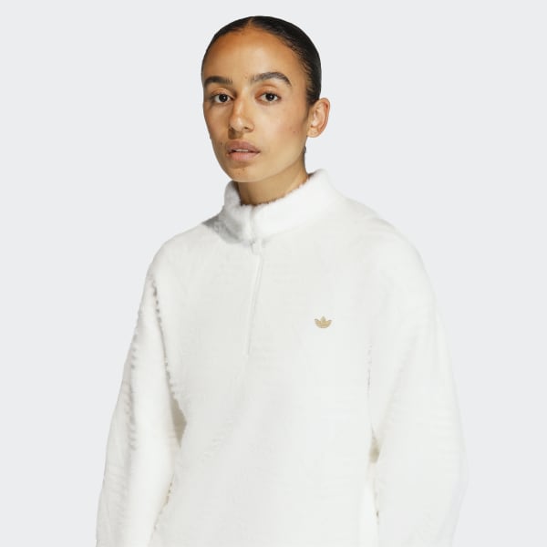 アディダス ニット ハーフジップ スウェットシャツ - ホワイト