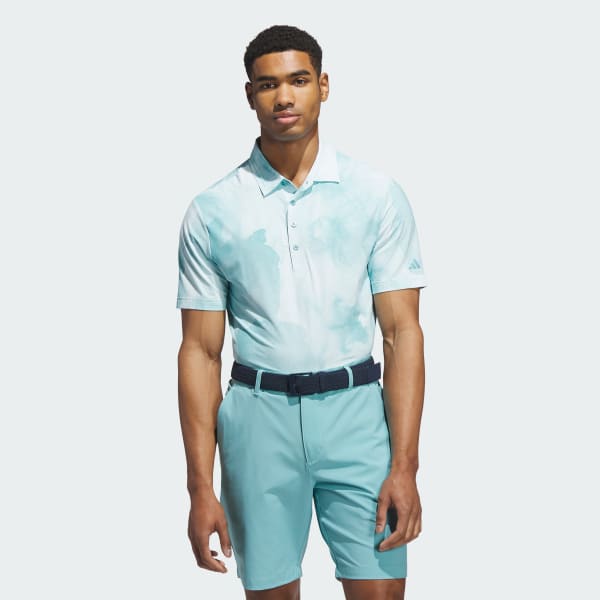 Turquoise Ultimate365 Printed Cool Feeling Tour Polo Shirt