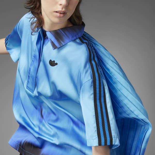 Multicolor Blue Version Pleated Polo Shirt