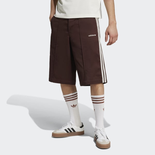 adidas 80s Loose Buttoned 3 Stripes 11 Inch Bermuda Shorts Brown adidas Thailand