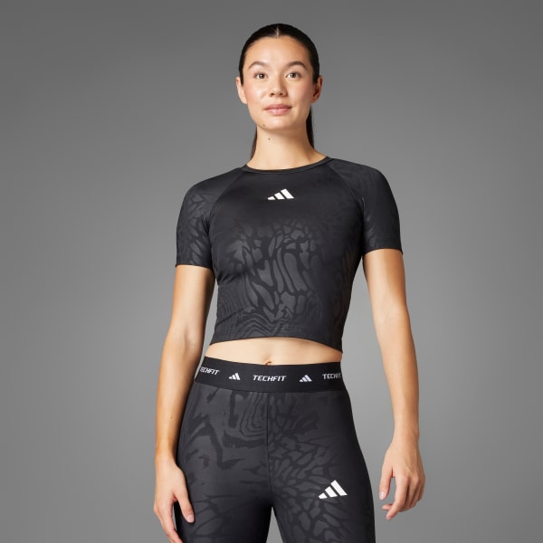 cierna Tričko Techfit Printed