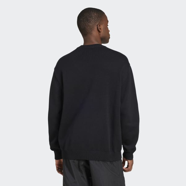 ★adidas★PREMIUM KNITTED TREFOIL CREW SWEATSHIRT★追跡可 adidas Premium Knitted Trefoil Crew Sweatshirt - Black