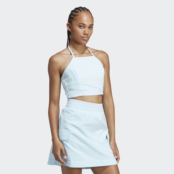 Μπλε Adicolor Classics Poplin Halter-Neck Top