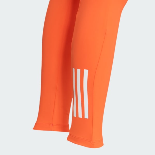 Laranja Calça Legging 3 Listras Com Bolso