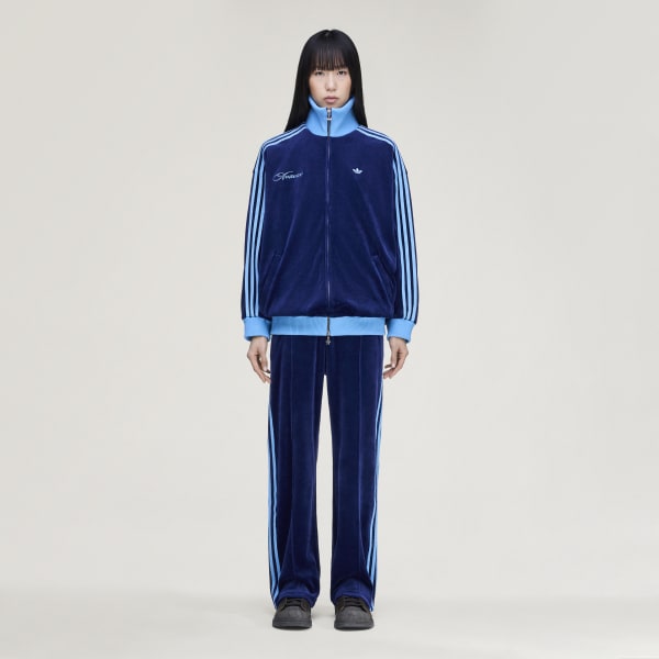 adidas Originals by Avavav Velour Track Pant - Blue | Free