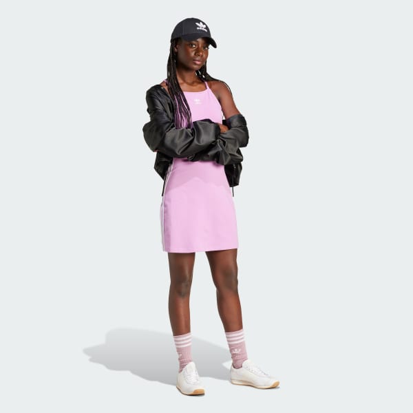 Lila 3-Streifen Minikleid
