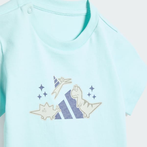 Turquesa Playera Graphic Adiraptor para niños