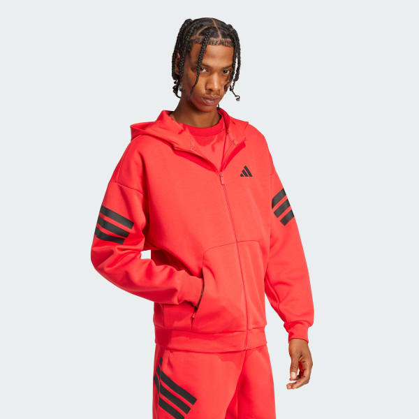 Red Future Icons 3-Stripes Full-Zip Hoodie
