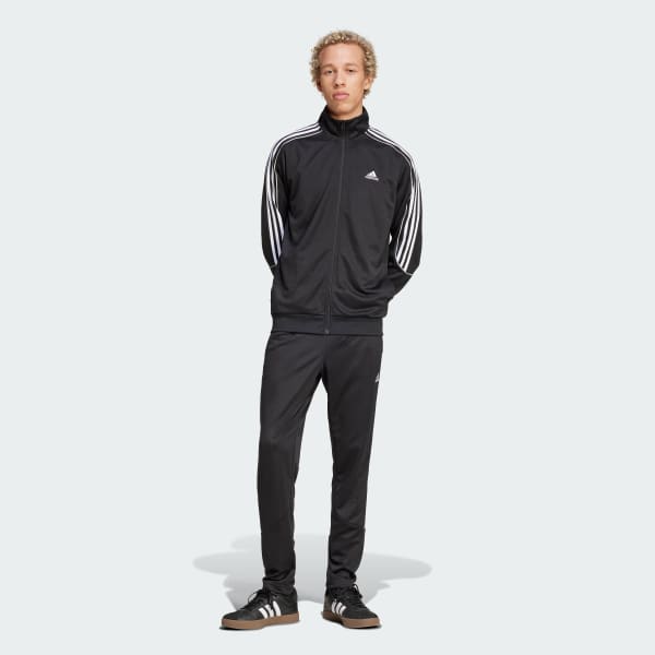 Negro Conjunto Sportswear 3 Franjas Tejido de Punto Doble