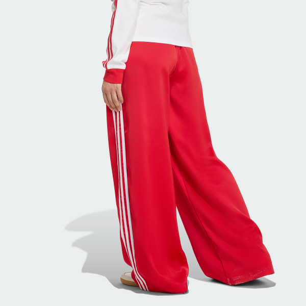 Red Adicolor Satin Wide Leg Track Joggers
