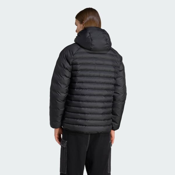 Svart Synthetic Hooded Jacket