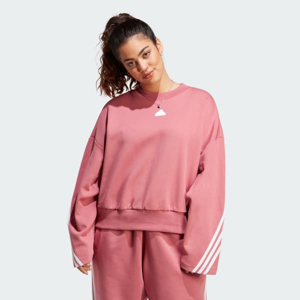 Ροζ Future Icons 3-Stripes Sweatshirt (Plus Size)