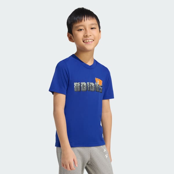 สีน้ำเงิน เสื้อยืดเทรนนิง ADIDAS MINECRAFT