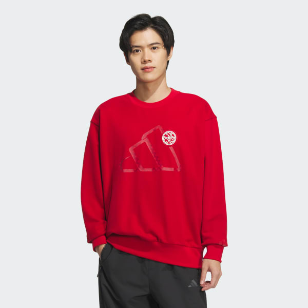 Red Lunar New Year Double Knit Crew Sweatshirt