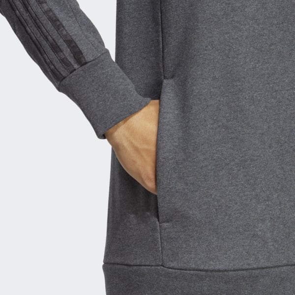 Grijs Essentials French Terry 3-Stripes Ritshoodie