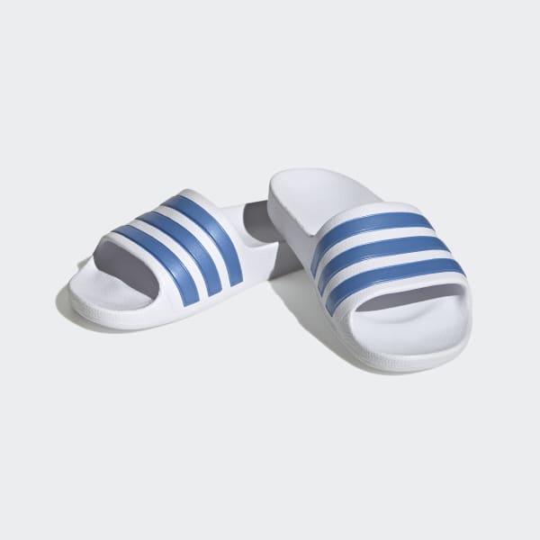 White Adilette Aqua Slides