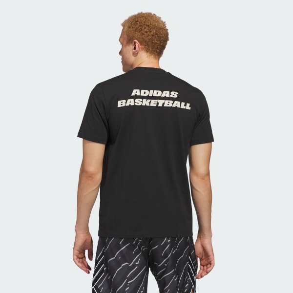 สีดำ เสื้อยืดพิมพ์ลาย ADIDAS BASKETBALL